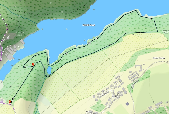 Sandquay Woods Circular Image of the Sandquay Woods walking route